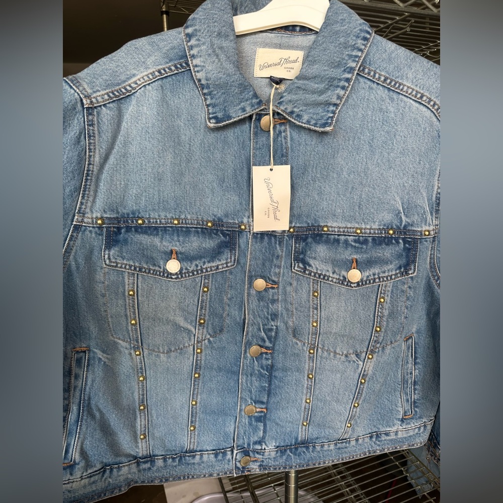 NWT Studded Denim Jacket by Universal Thread Blue